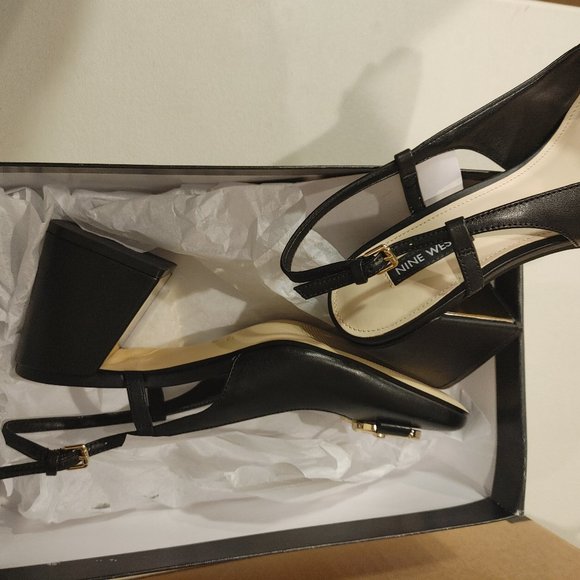 NINE WEST Genuine leather Women's slingback shoes size 8 - Picture 8 of 14